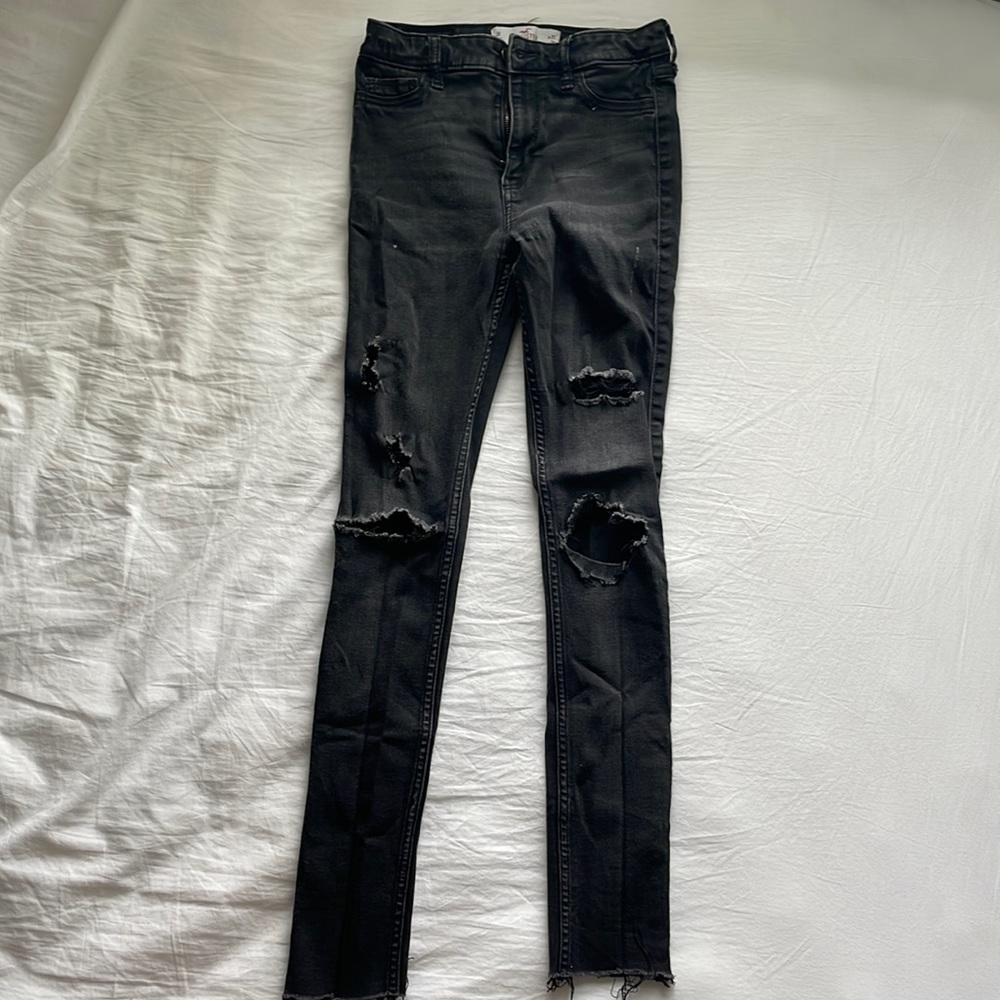 Hollister Black Distressed Skinny Jeans